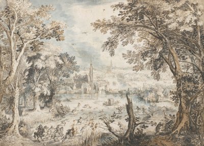 Landscape with a Hare Hunt, 1601-1602 by David Vinckboons
